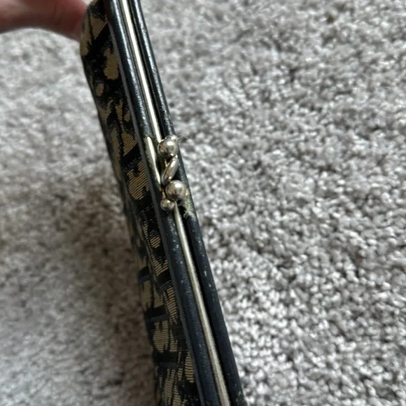 Vintage Dior Black and Cream Canvas Monogram Pouch Clutch - Picture 5 of 8